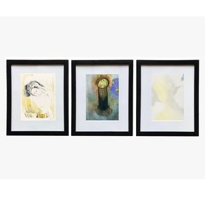 3 Framed and Matted Odilon Redon Prints